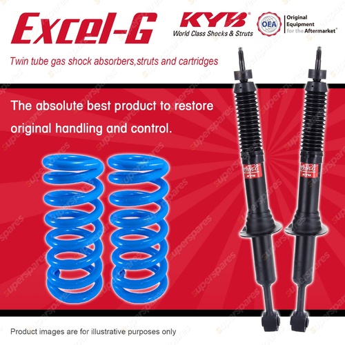 Front KYB EXCEL-G Shocks Raised Coil Springs for TOYOTA Landcruiser Prado 120