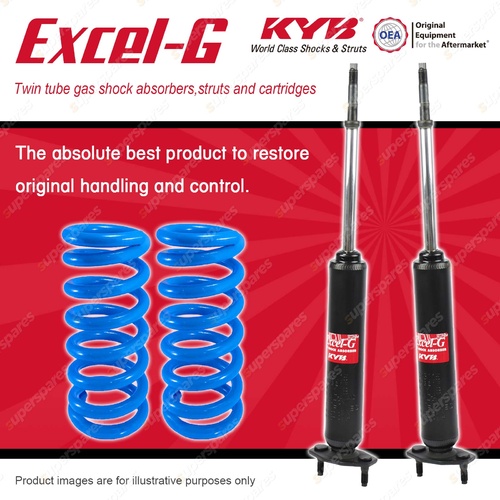 Front KYB EXCEL-G Shocks Raised Coil Springs for FORD Falcon XR XT XW XY