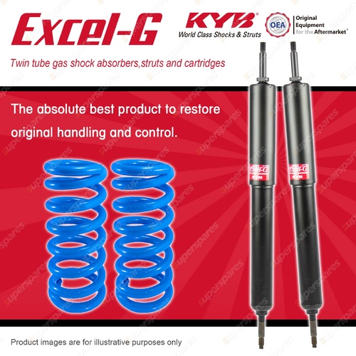 Front KYB EXCEL-G Shock Absorbers + Raised Coil Springs for NISSAN Patrol GU