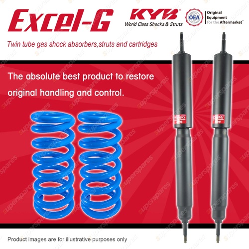 Front KYB EXCEL-G Shocks Raised Coil Springs for Landcruiser HZJ HDJ FZJ 80