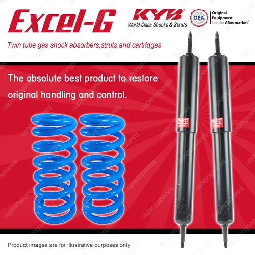 Front KYB EXCEL-G Shock Absorbers + Raised Coil Springs for LAND ROVER 90