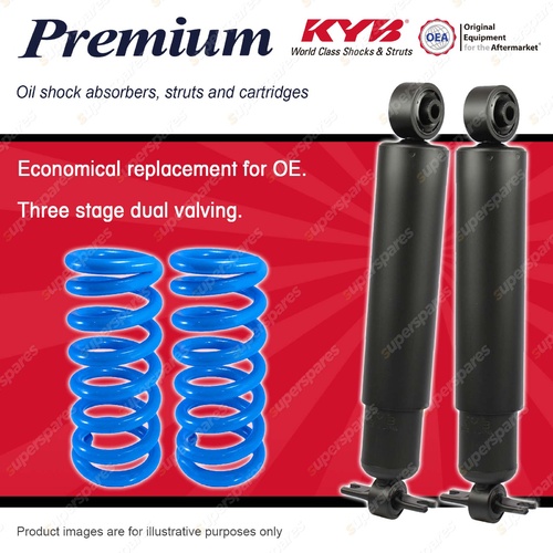 Front KYB PREMIUM Shocks Raised Coil Springs for LAND ROVER Discovery Series 2