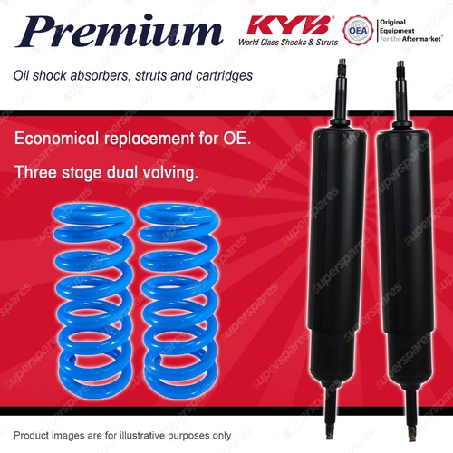 Front KYB PREMIUM Shock Absorbers Raised Coil Springs for LAND ROVER Range Rover