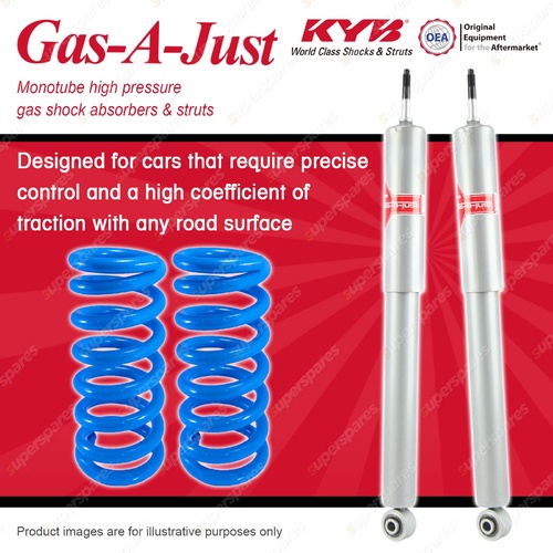 Front KYB GAS-A-JUST Shocks Raised Coil Springs for JAGUAR XJ6 Series I II III