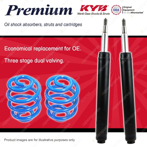 Front KYB PREMIUM Shock Absorbers + Sport Low Coil Springs for AUDI A6 C4