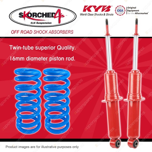 Front KYB SKORCHED 4'S Shock Absorbers + STD Coil Springs for ISUZU D-Max TF