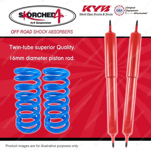 Front KYB SKORCHED 4'S Shocks Coil Springs for TOYOTA Landcruiser 80 105