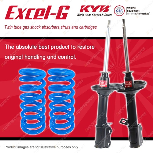 Rear KYB EXCEL-G Shock Absorbers Raised Coil Springs for TOYOTA Corolla AE 80 82