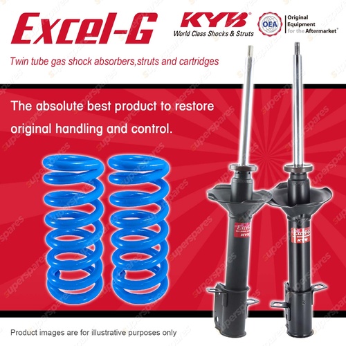 Rear KYB EXCEL-G Shock Absorbers Raised Coil Springs for DAIHATSU Applause A101