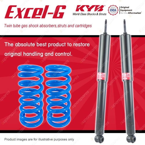 Rear KYB EXCEL-G Shock Absorbers Raised Coil Springs for HOLDEN Holden HQ HJ HX