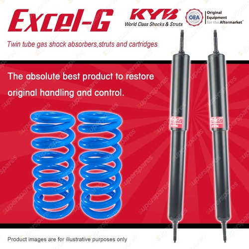 Rear KYB EXCEL-G Shock Absorbers Raised Coil Springs for FORD Falcon XR XT XW XY