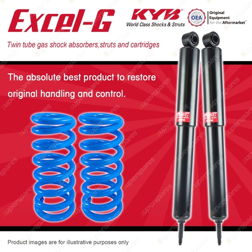 Rear KYB EXCEL-G Shock Absorbers + Raised Coil Springs for LAND ROVER 110