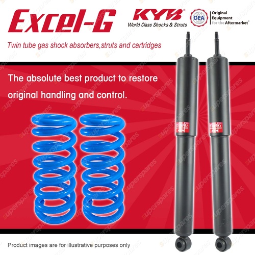 Rear KYB EXCEL-G Shocks HD Raised Coil Springs for Landcruiser HZJ HDJ FZJ 80