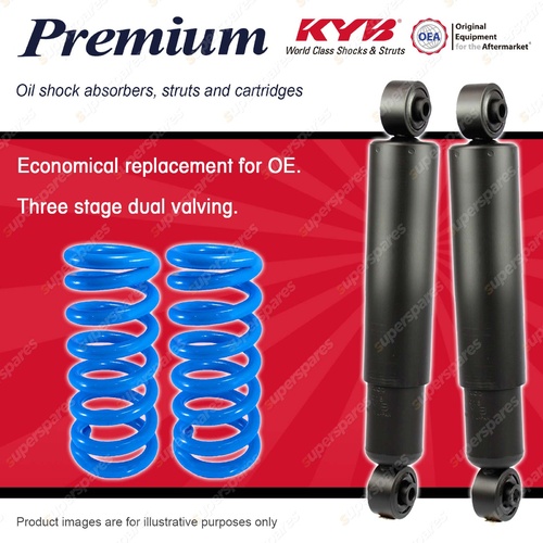 Rear KYB PREMIUM Shocks Raised Coil Springs for LAND ROVER Discovery Series 2