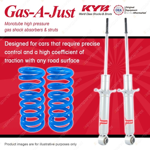 Rear KYB GAS-A-JUST Shock Absorbers + Raised Coil Springs for MAZDA RX7 FC