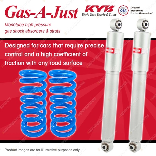 Rear KYB GAS-A-JUST Shock Absorbers + Standard Coil Springs for FORD Falcon FG