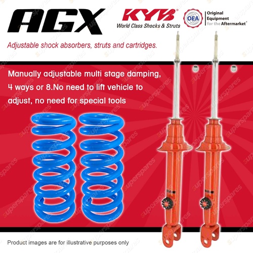 Rear KYB AGX PERFORMANCE Shock Absorbers + STD Coil Springs for NISSAN 300ZX Z32