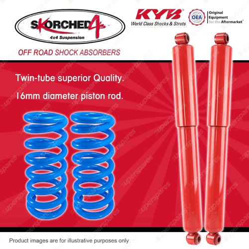 Rear KYB SKORCHED 4'S Shocks HD Raised Coil Springs for NISSAN Pathfinder D21