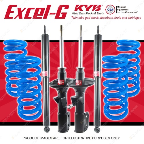 4x KYB EXCEL-G Shocks + Raised Coil Springs for HOLDEN Commodore VR VS Sedan V8