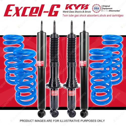 4x KYB EXCEL-G Shocks + Raised Coil Springs for TOYOTA Landcruiser Prado 95