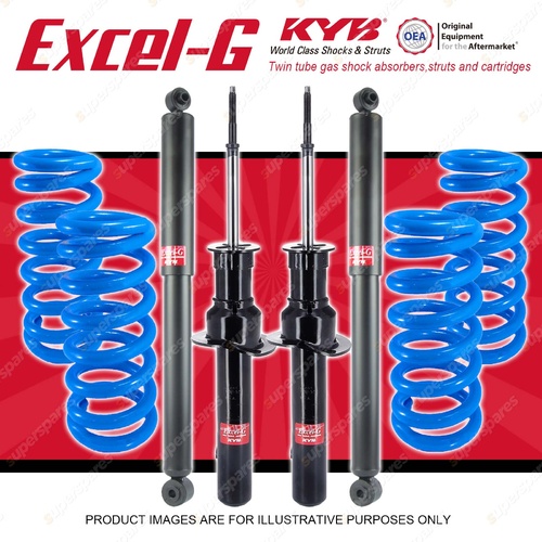 4x KYB EXCEL-G Shock Absorbers + Raised Coil Springs for JEEP Grand Cherokee WH