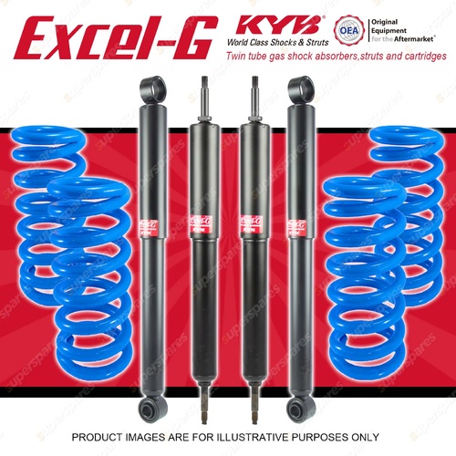 4x KYB EXCEL-G Shock Absorbers HD Raised Coil Springs for NISSAN Patrol GU VIII