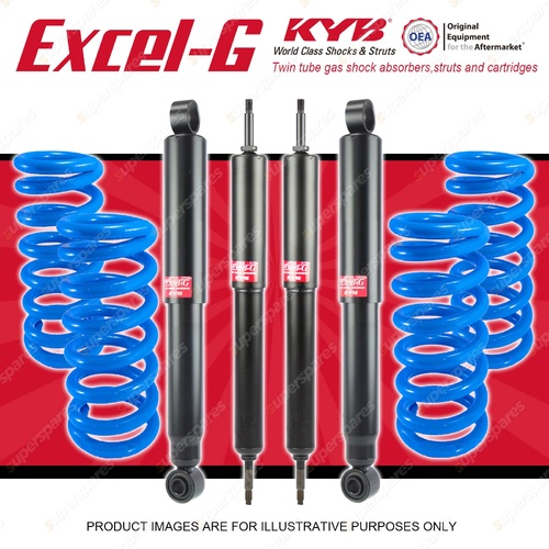 4x KYB EXCEL-G Shock Absorbers HD Raised Coil Springs for NISSAN Patrol GU GU VI