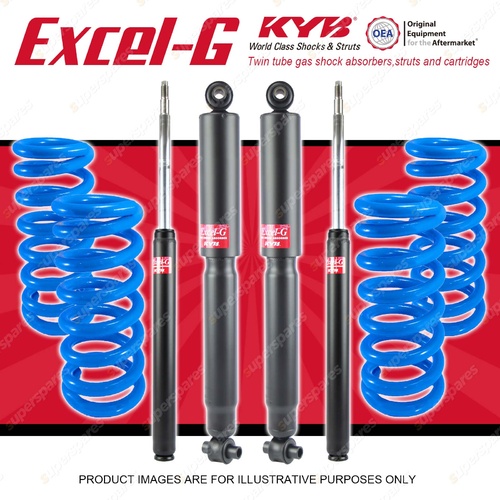 4x KYB EXCEL-G Shock Absorbers + Lovells Raised Coil Springs for VOLVO 740 940