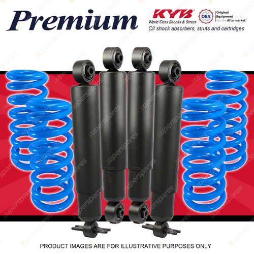 4x KYB PREMIUM Shocks + Raised Coil Springs for LAND ROVER Discovery Series 2