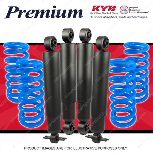 4x KYB PREMIUM Shocks + HD Raised Coil Springs for LAND ROVER Discovery Series 2