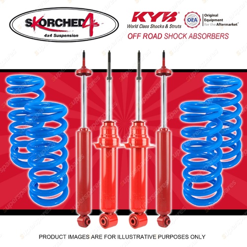 4x KYB SKORCHED 4'S Shock Absorbers STD Coil Springs for MITSUBISHI Pajero NP NS