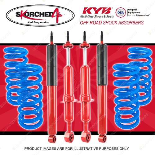 4x KYB SKORCHED 4'S Shocks + HD Raised Coil for TOYOTA Landcruiser UZJ URJ 200