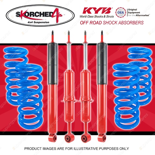 4x KYB SKORCHED 4'S Shocks + HD Raised Coil for TOYOTA Landcruiser Prado 150