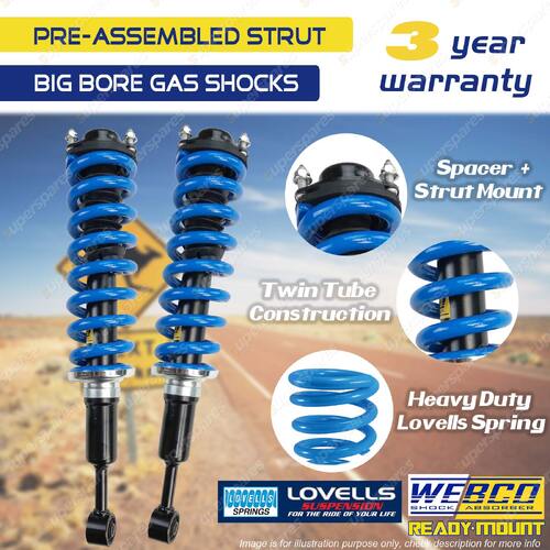 2 Pcs Front Webco HD Raised Pre Assembled struts Coil Springs For LDV T60