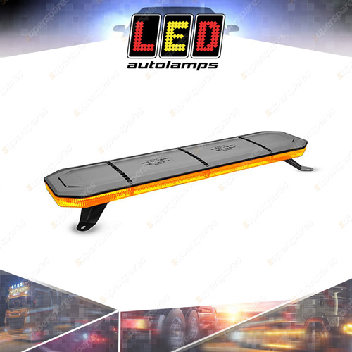 LED Autolamps Amber Emergency Light Bar Clear Lens 128 LED Flashing Warning Lamp