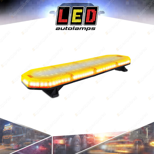 LED Autolamps Amber Emergency Light Bar Clear Lens 90 LED Flashing Warning Lamp