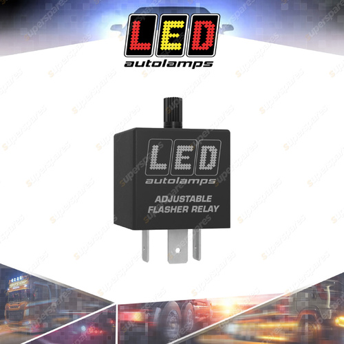 LED Autolamps Adjustable Flasher Relay 20A 150W 3-Pin Terminal - Single Bulk