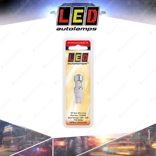 LED Autolamps T10 White Wedge Bulb 200lm Effective CANBUS Compatible Blister