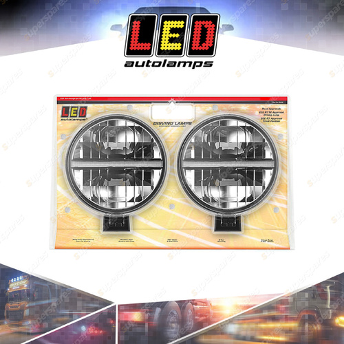 LED Autolamps Driving Light Cool White Lamp 226mm Round Spotlights Twin Blister