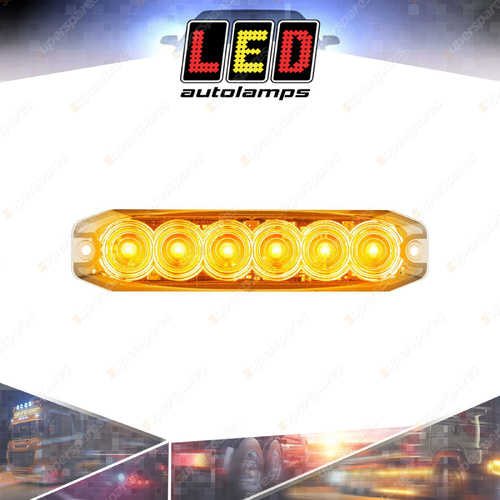 LED Autolamps Amber Emergency Warning Light 6 LED 14 Flash Patterns Lamp Bulk