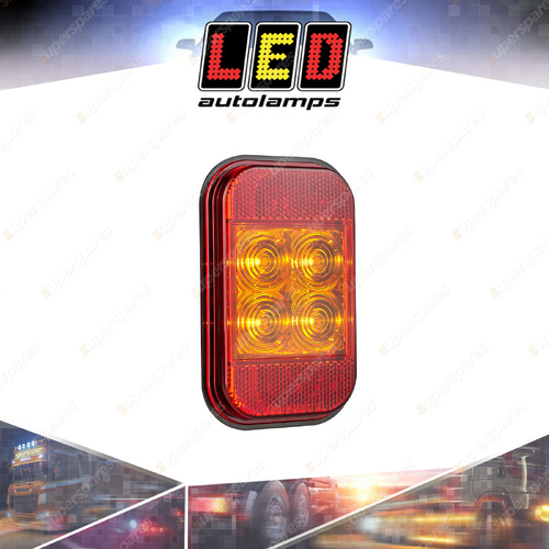 LED Autolamps Amber Indicator/Reflector Light 12-24 Volt 4 LED Lamp Only Bulk