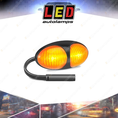 LED Autolamps Amber Side Marker 2 LED Light Amber Lens Black Bezel Single Bulk