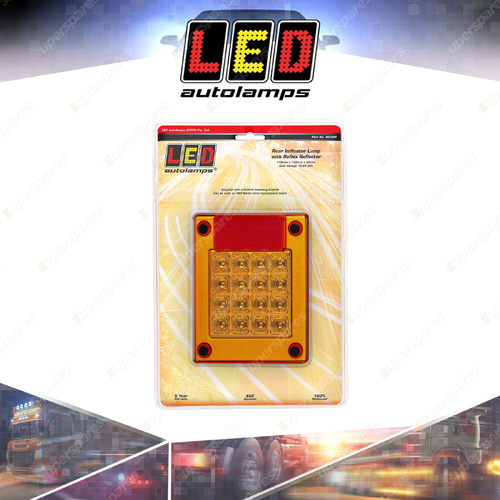 LED Autolamps Amber Rear Indicator Light 12-24V 16 LED Red Reflector Blister