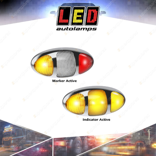 LED Autolamps Side Marker/CAT5 Side Direction Indicator Chrome Housing Bulk