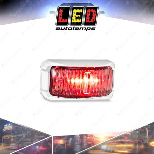 LED Autolamps Red Rear End Outline Marker Light White Base 2 LED Lamp Box of 10