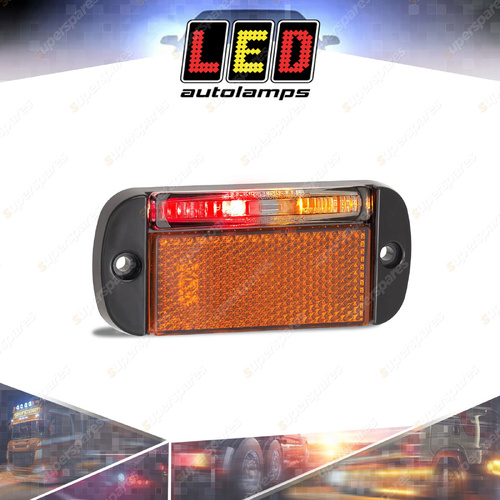 LED Autolamps Red/Amber Side Marker Light Amber Reflector RH 3 LED Lamp Bulk