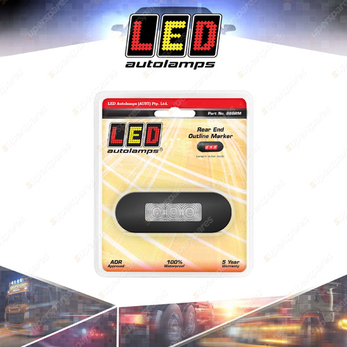 LED Autolamps Red Marker Light Clear Lens Black Bezel 12-24V 2 LED Lamp Blister