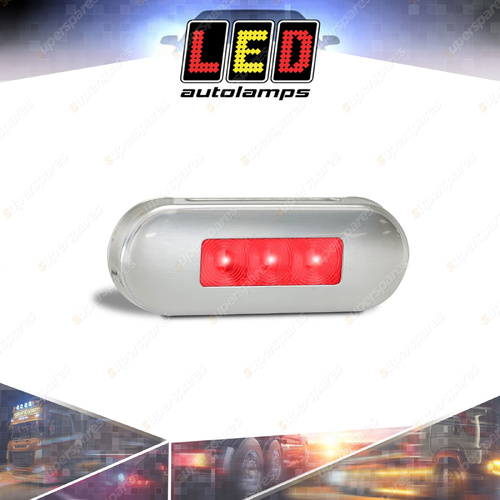 LED Autolamps Red Rear End Outline Marker Light Red Lens Brushed Bezel Bulk