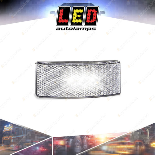 LED Autolamps White Side Marker Light Reflector 3M Tape Black 3 LED Lamp Bulk