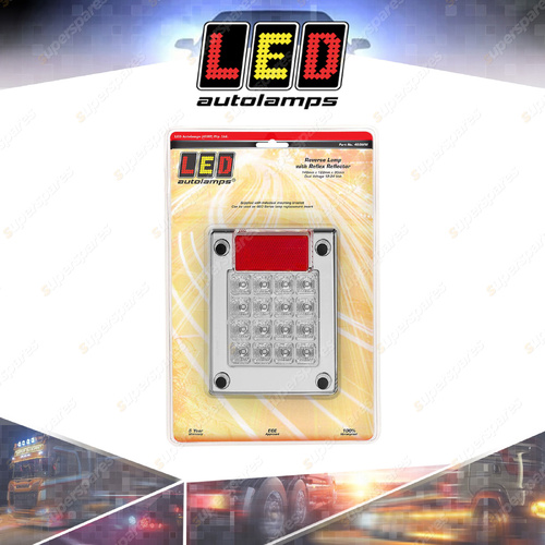 LED Autolamps Reverse Light 12-24V 16 LED Lamp Red Reflector Blister